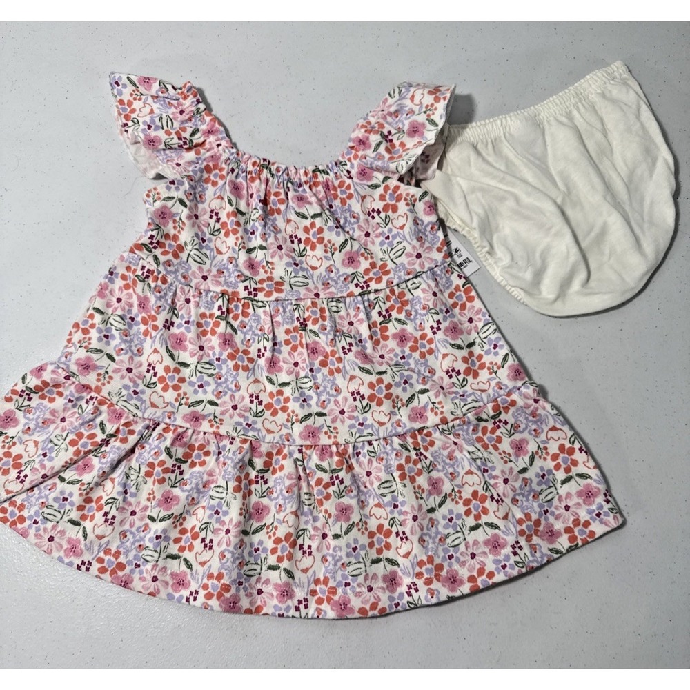 Carters Dress Girls 9M Floral Ruffle Tiered Spring Bloomers Set